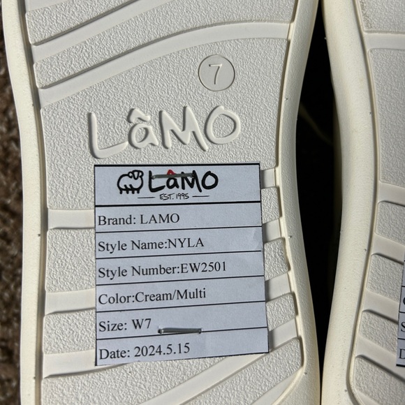 Lamo Green and Cream Slippers with Suede Accents - Picture 9 of 9